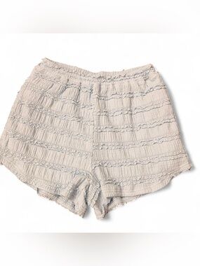 Listicle Women's High Waist Lace-Trim Shorts in Light Beige